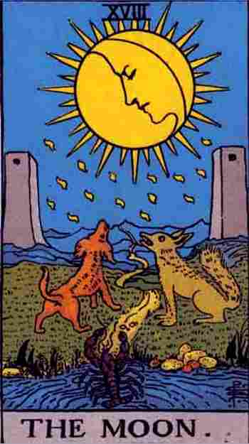 La Luna en el Tarot Rider Waite