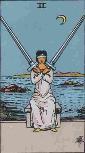 Dos de Espadas en el Tarot Rider Waite