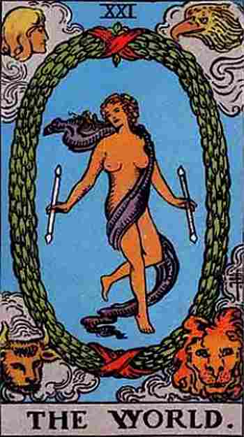 El Mundo en el Tarot Rider Waite
