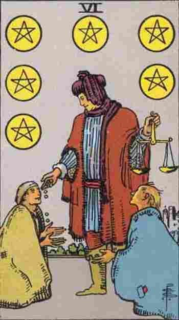 Seis de Oros en el Tarot Rider Waite