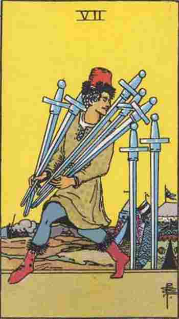 Siete de Espadas en el Tarot Rider Waite