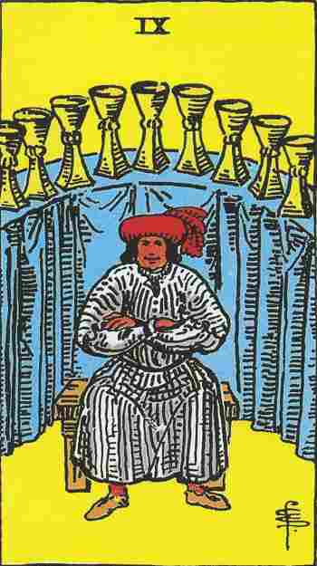 Nueve de Copas en el Tarot Rider Waite