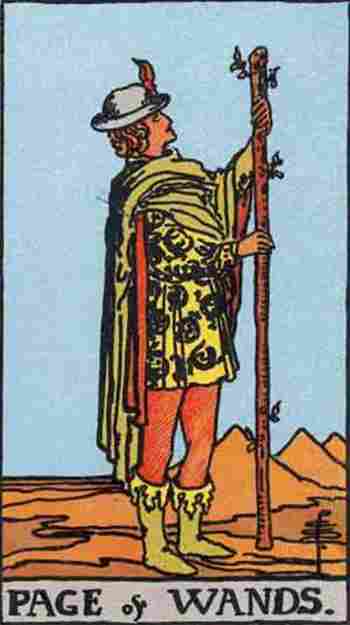Sota de Bastos en el Tarot Rider Waite