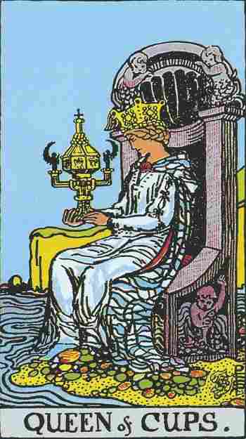 Reina de Copas en el Tarot Rider Waite