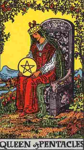 Reina de Oros en el Tarot Rider Waite