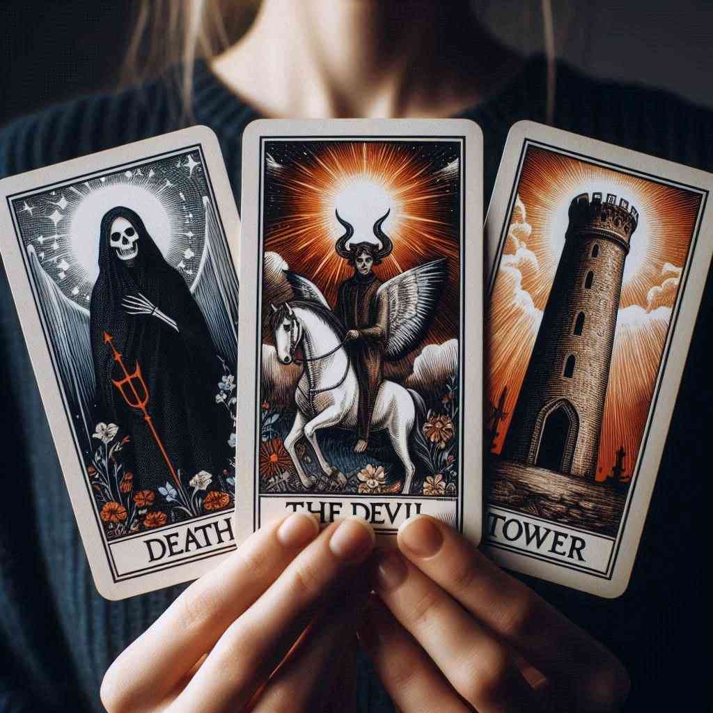 3 de las cartas más temidas del Tarot: La Muerte, El Diablo y La Torre